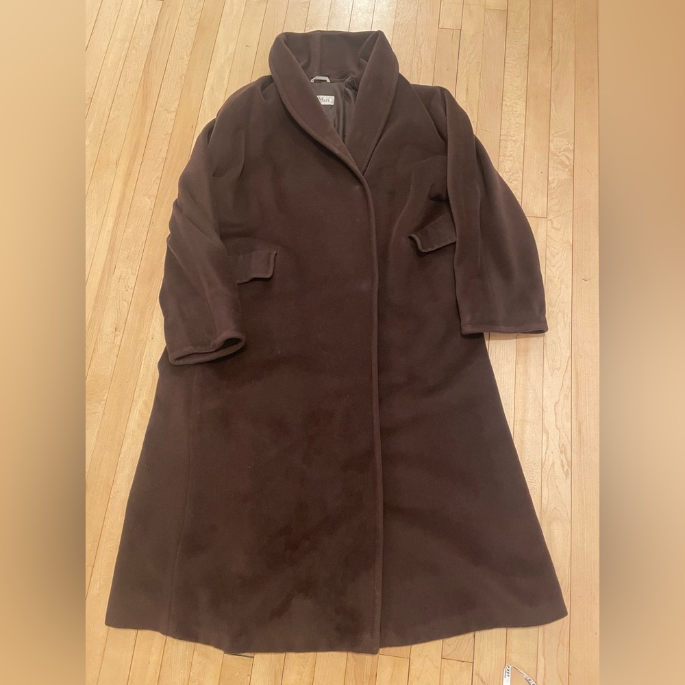 MaxMara chocolate brown virgin wool and cashmere coat designer